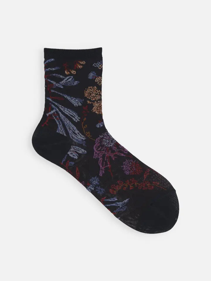 Tabio 011132884 Dark Flower Short Socks