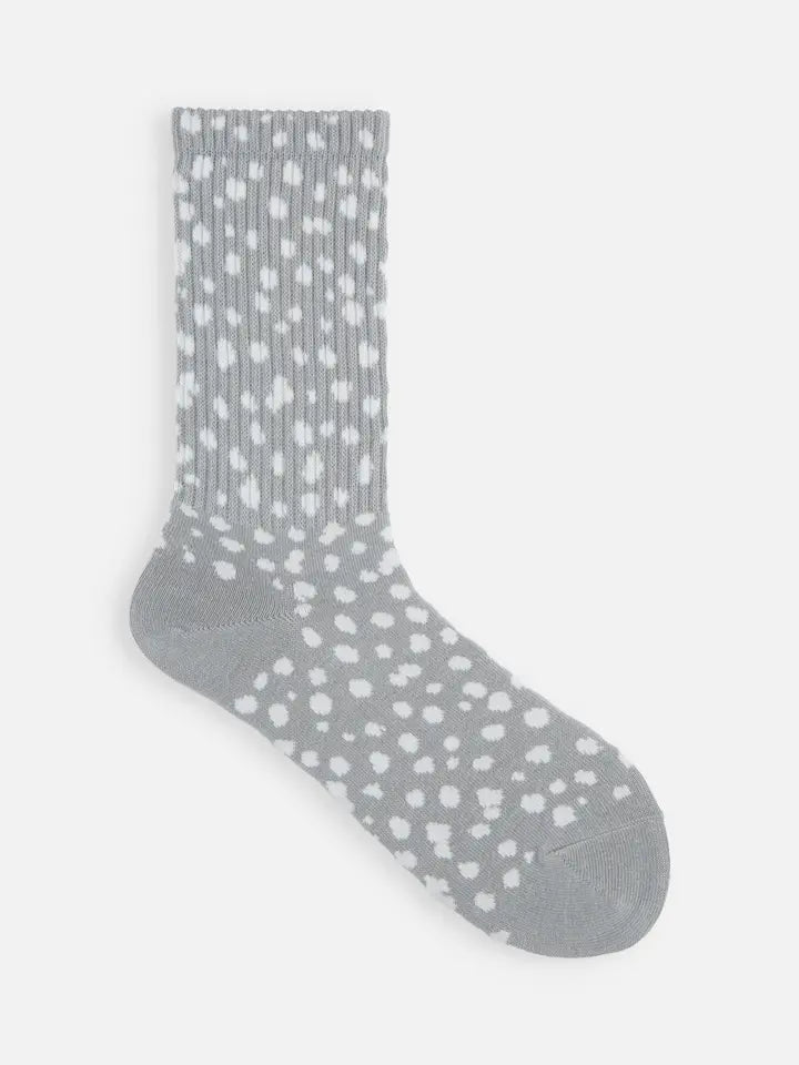 Tabio 011141290 American Dalmatian pattern socks Gray / White