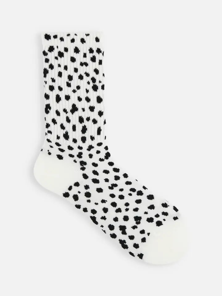 Tabio 011141290 American Dalmatian pattern socks White / Black