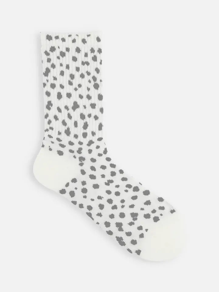 Tabio 011141290 American Dalmatian pattern socks White / Gray