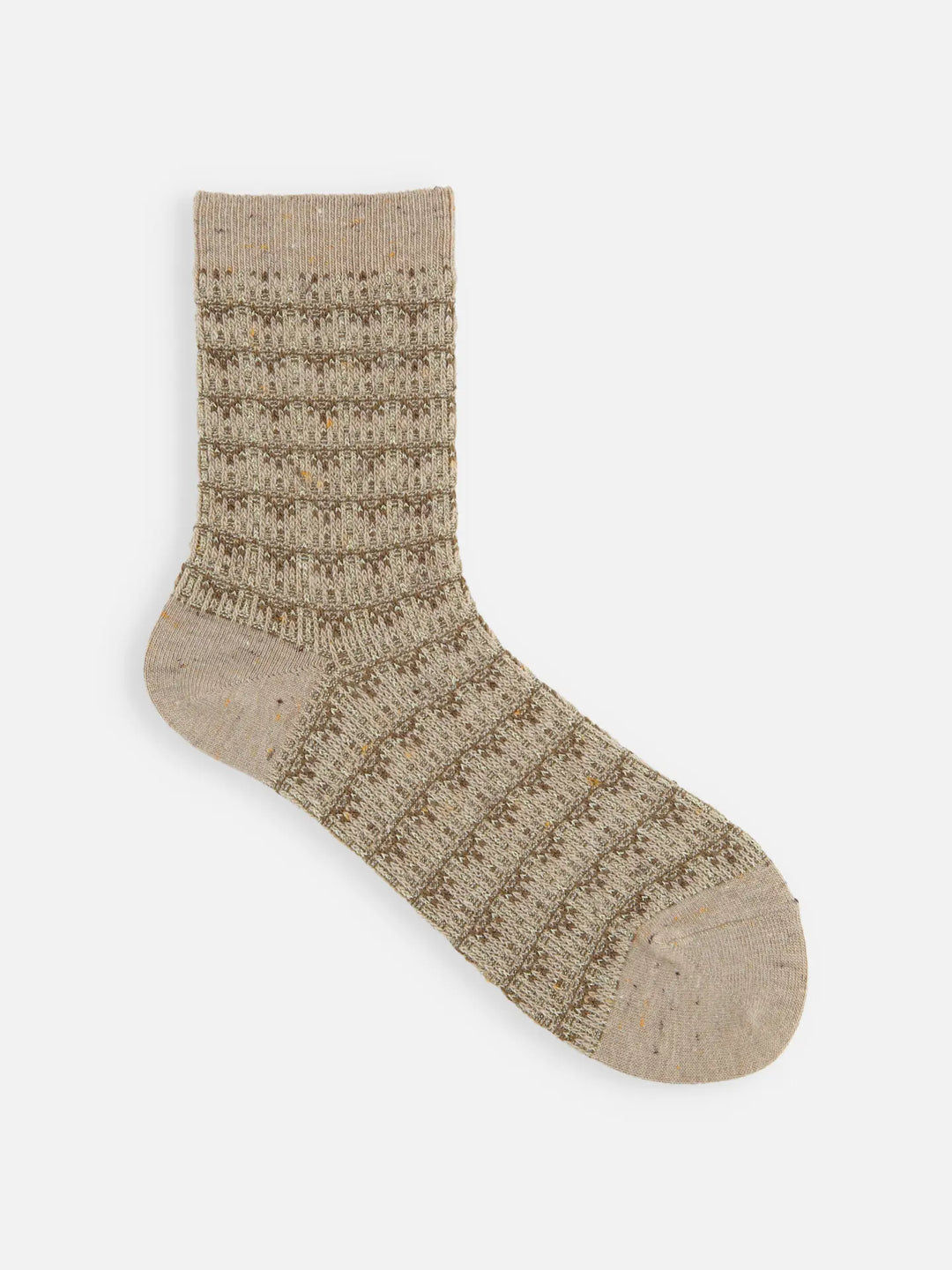 Tabio 011141307 Wool-blend tweed napped JQ socks Beige