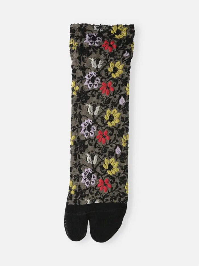 Tabio 021132092 Floral float pattern tabi socks Con