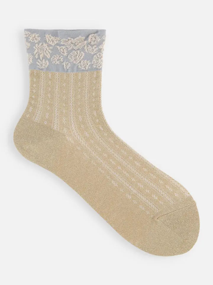 Tabio 021132474 Elastic opening float lame mesh short socks various colors