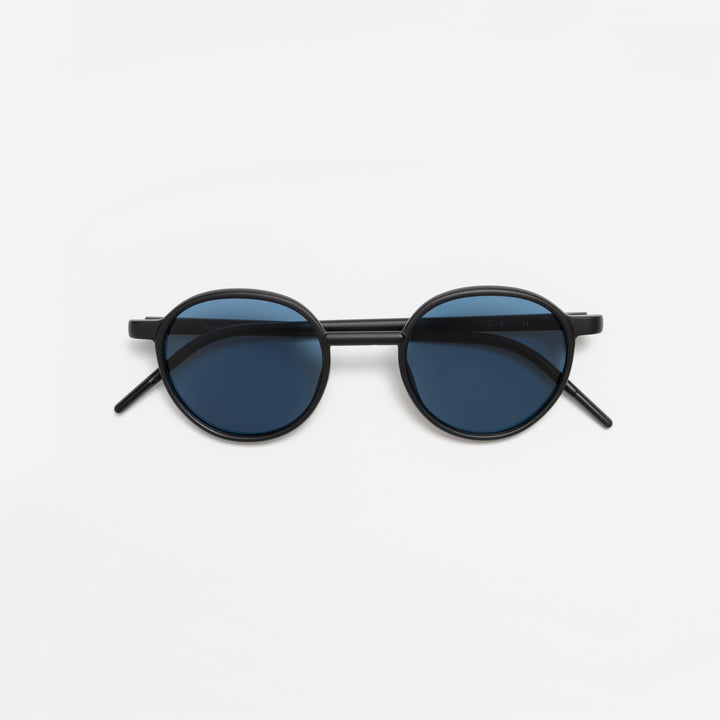 Todd Matte Black Blue Lens sunglasses