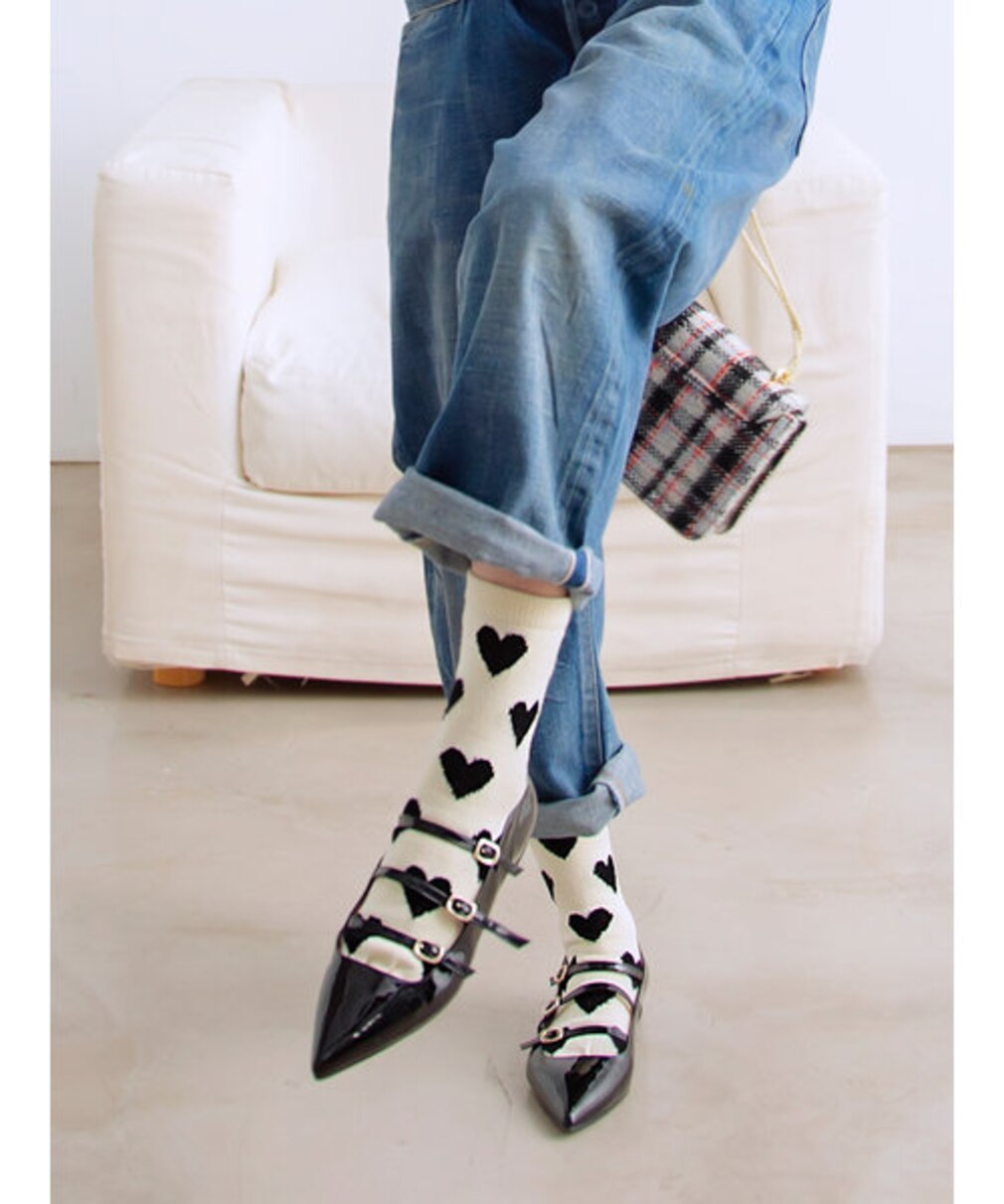 Tabio 011142810 Wool Mixed Heart Socks
