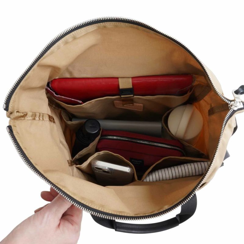 2WAY ZIP TOTE SAND BEIGE