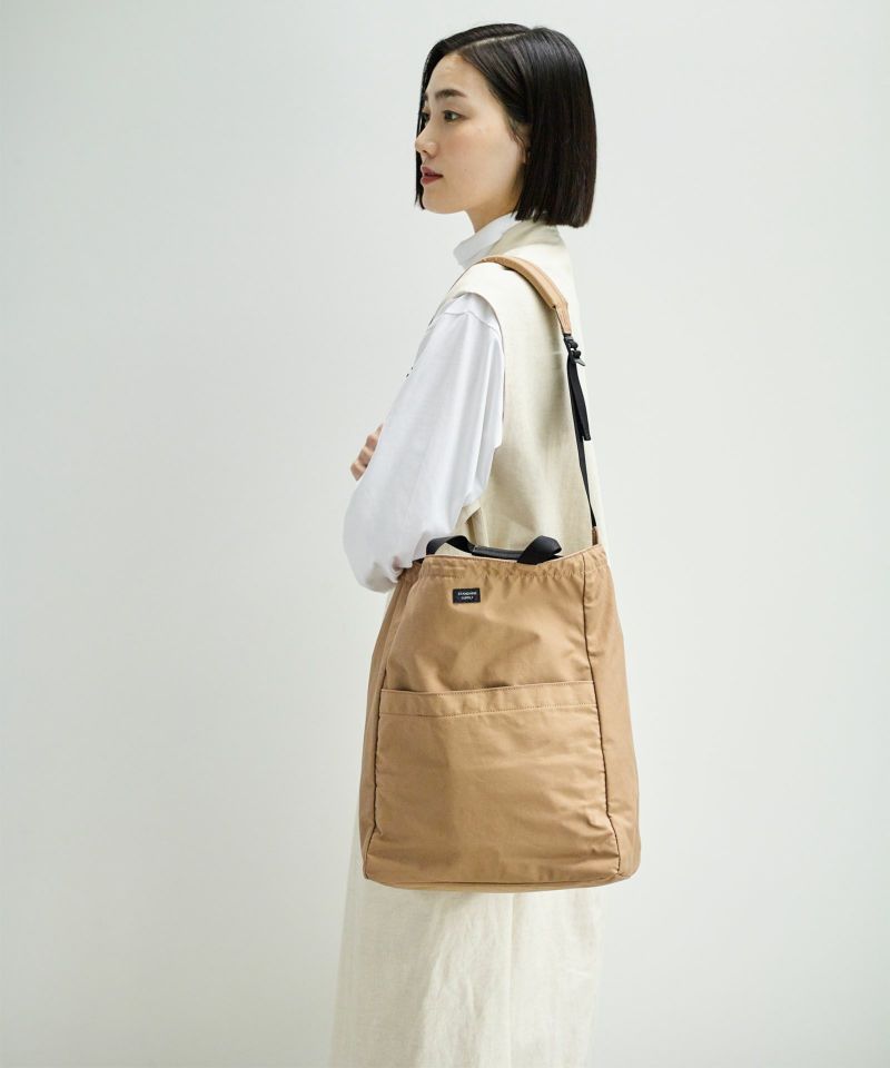 2WAY ZIP TOTE SAND BEIGE