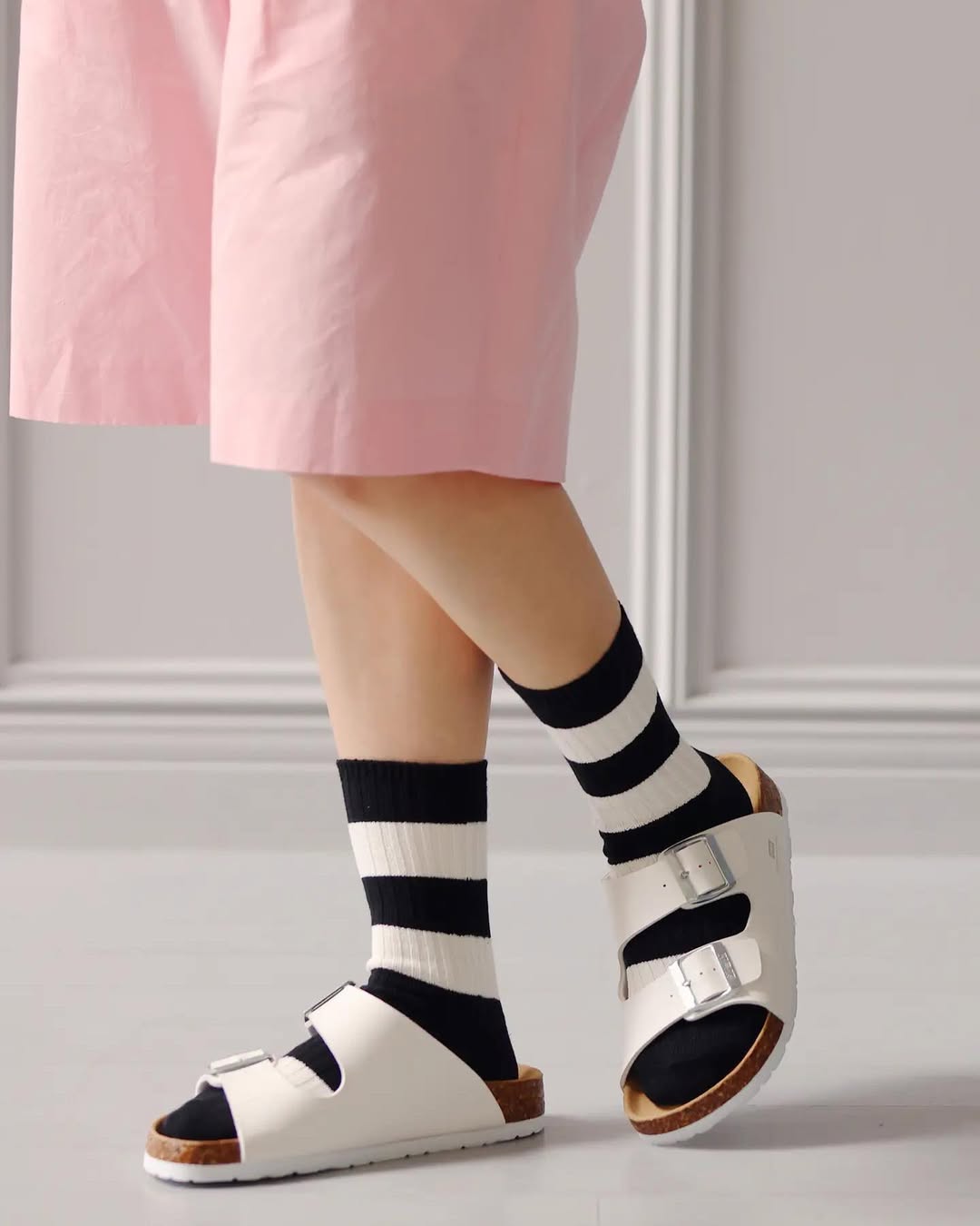 Tabio Cozy Striped Rib Socks 2 color combinations