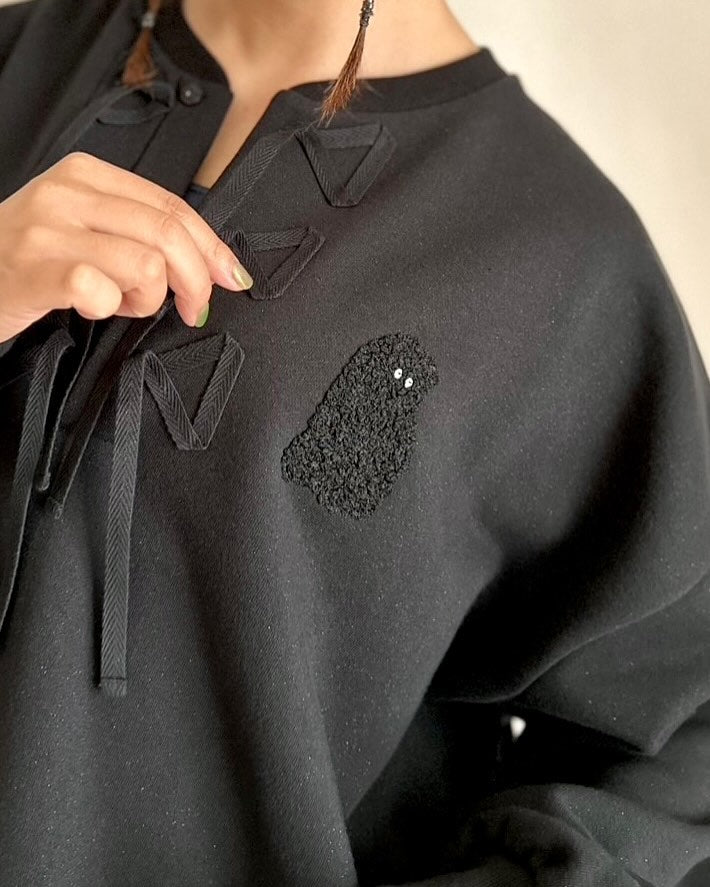 MOJA LAME RIBBON BIG PULLOVER