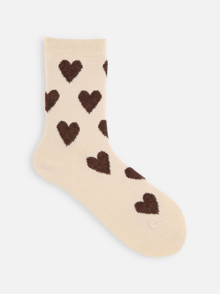 Tabio 011142810 Wool Mixed Heart Socks