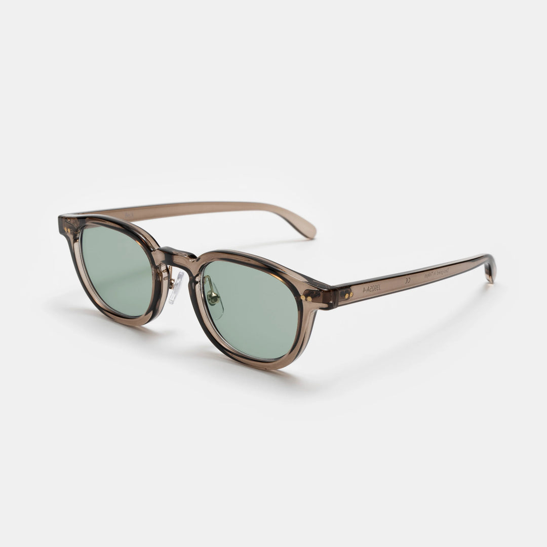 Ciqi Beck Gray Smoke Sunglasses - Green Lens