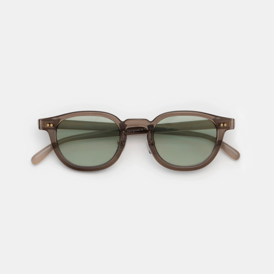 Ciqi Beck Gray Smoke Sunglasses - Green Lens