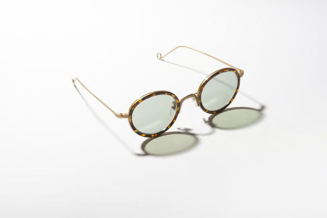 Ciqi Herbie Vintage Brown Sunglasses - Light Green Lens