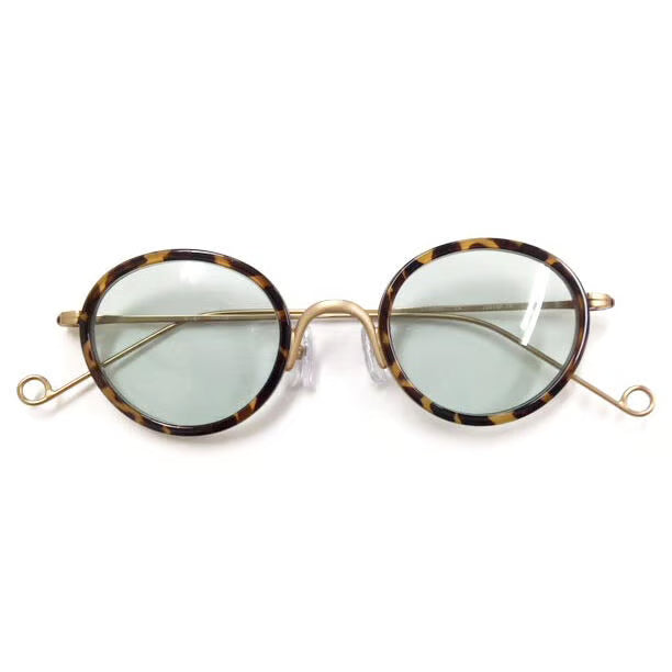 Ciqi Herbie Vintage Brown Sunglasses - Light Green Lens