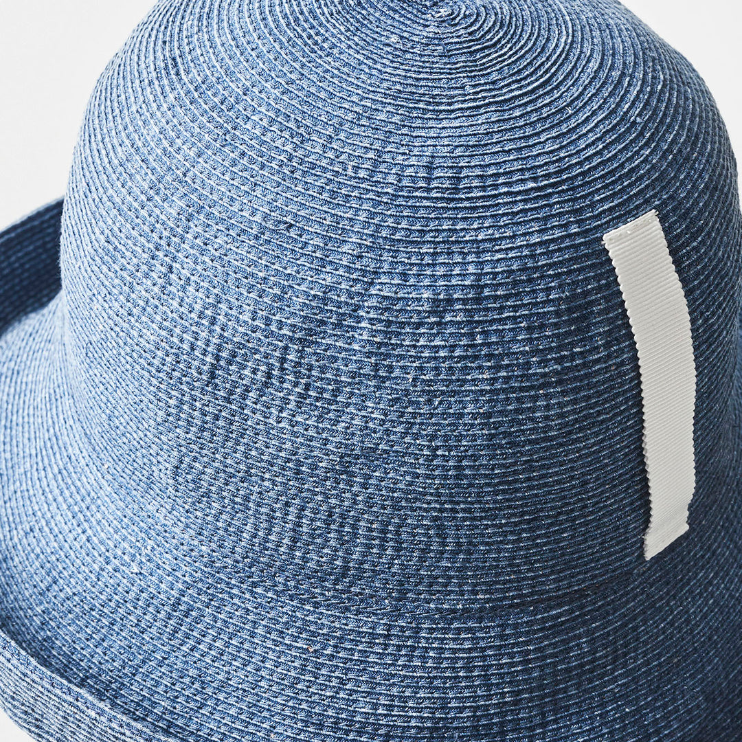 Paper Linen braid denim hat wide