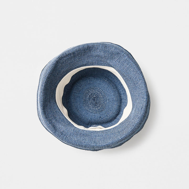 Paper Linen braid denim hat wide
