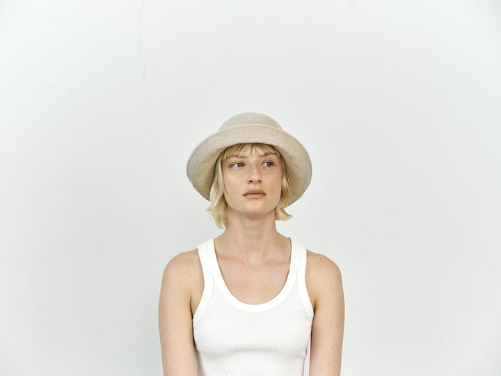 Mature Ha MAS25-73GRG Silk Linen Braid Hat / Greige