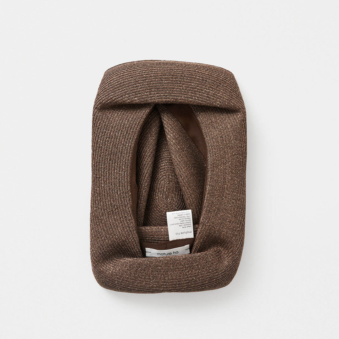 BOXED HAT 11cm brim organdy ribbon / dark brown base
