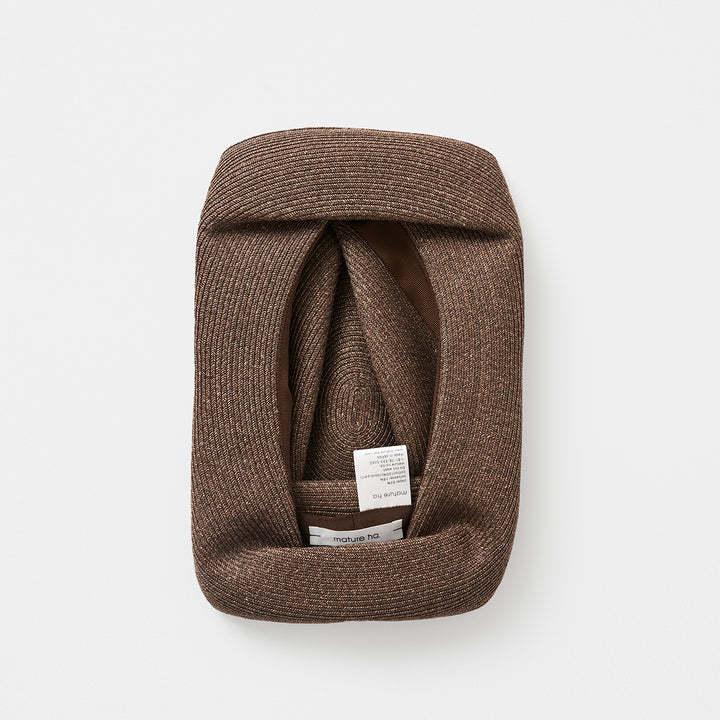 BOXED HAT 11cm brim grosgrain ribbon / dark brown