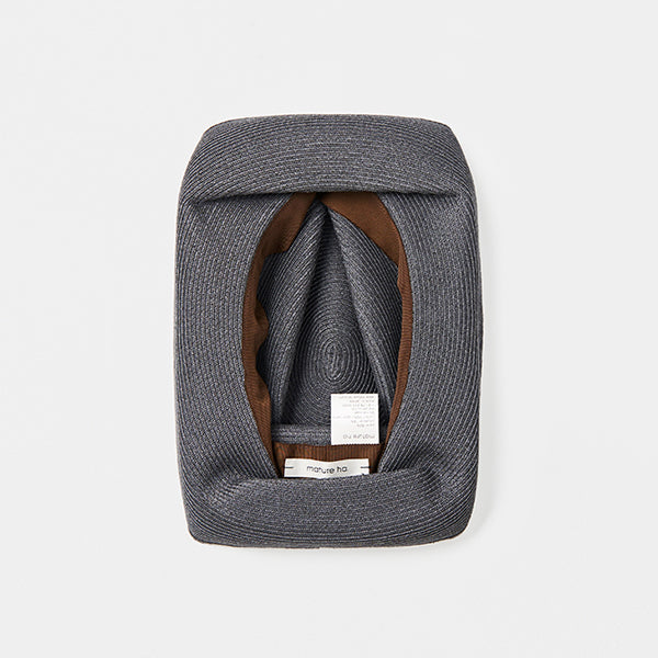 BOXED HAT 11cm brim organdy ribbon / charcoal base