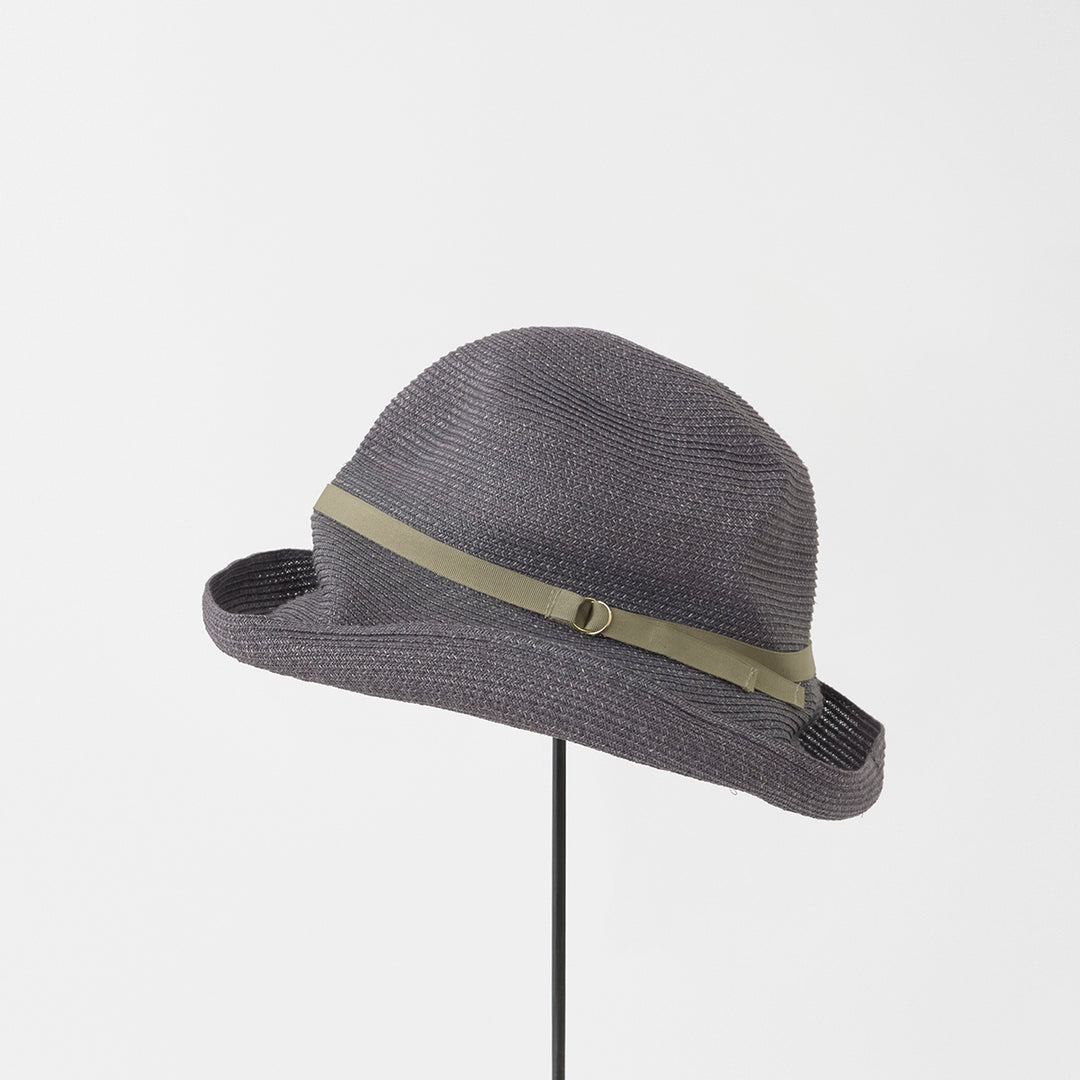 BOXED HAT paper abaca with Ring Belt - Slate Grey Base
