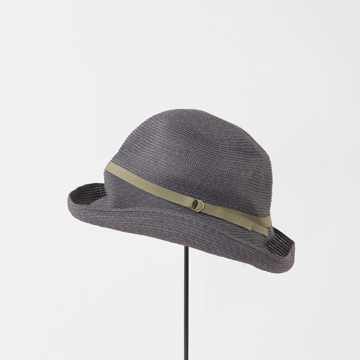 BOXED HAT paper abaca with Ring Belt - Slate Grey Base