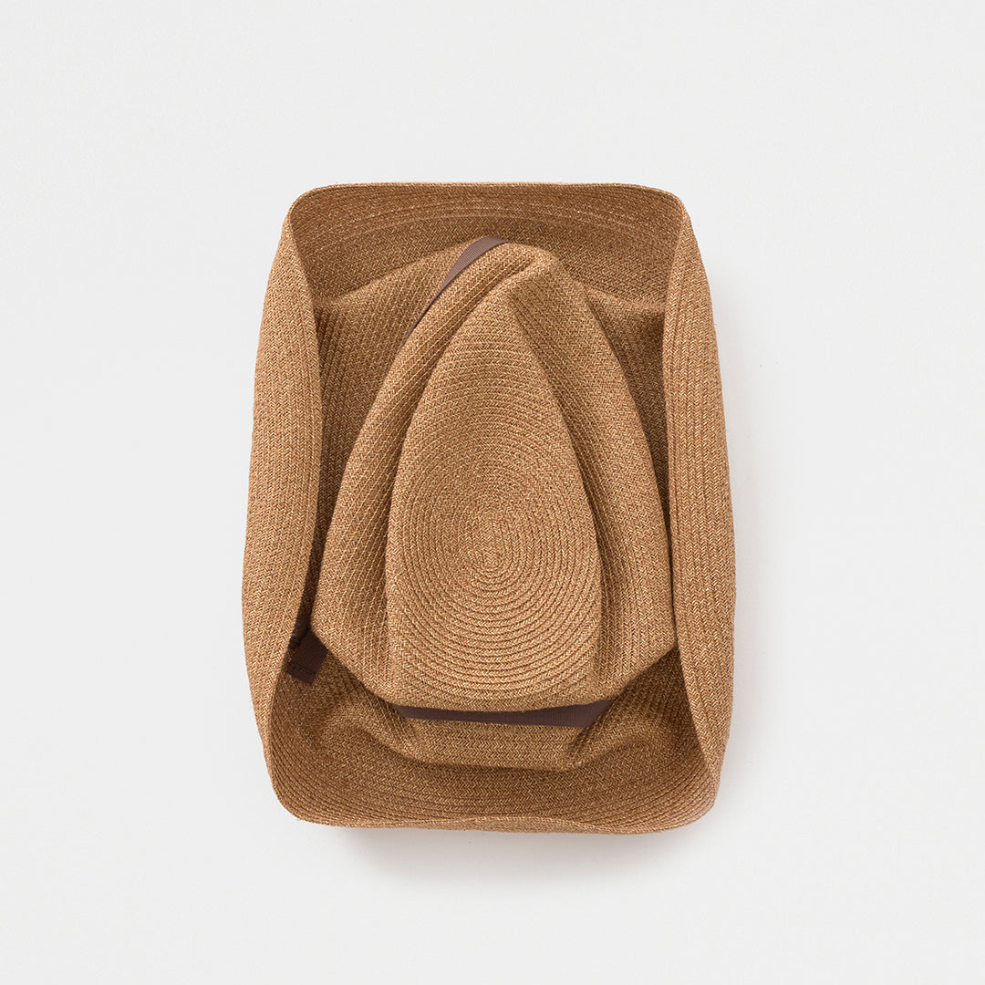 BOXED HAT paper abaca with Ring Belt - Bronze Base