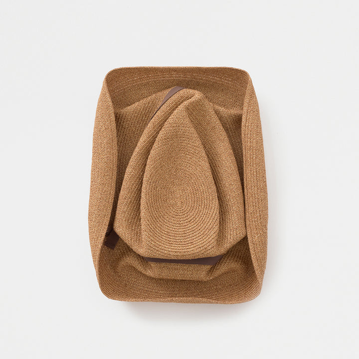 BOXED HAT paper abaca with Ring Belt - Bronze Base