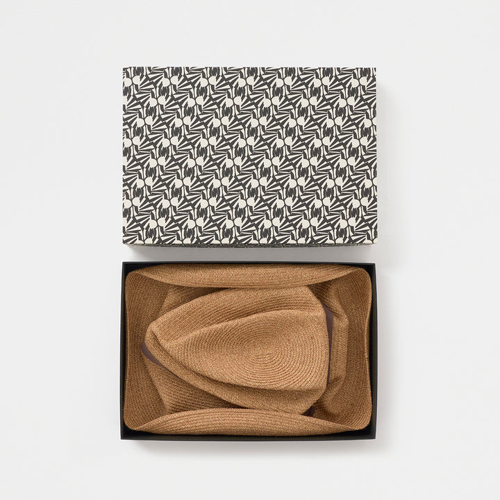 BOXED HAT paper abaca with Ring Belt - Bronze Base