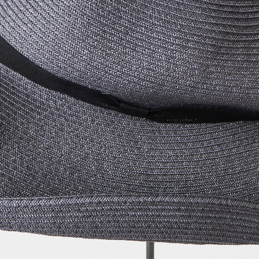 BOXED HAT 11cm brim organdy ribbon / charcoal base