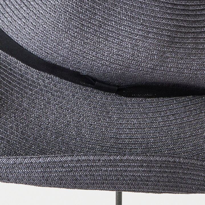 BOXED HAT 11cm brim organdy ribbon / charcoal base