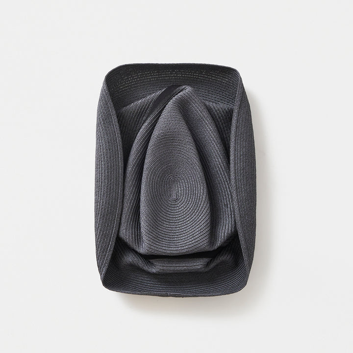BOXED HAT 11cm brim organdy ribbon / charcoal base
