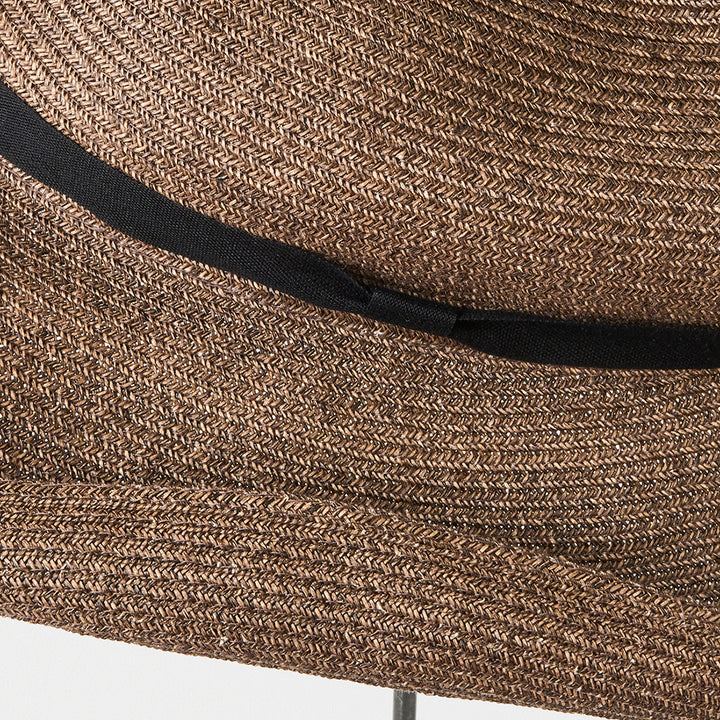 BOXED HAT 11cm brim organdy ribbon / dark brown base