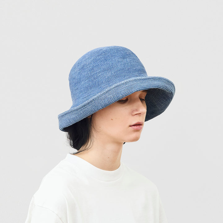 Paper Linen braid denim hat wide