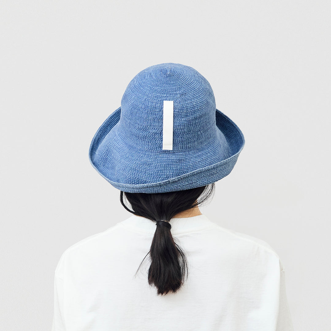 Paper Linen braid denim hat wide