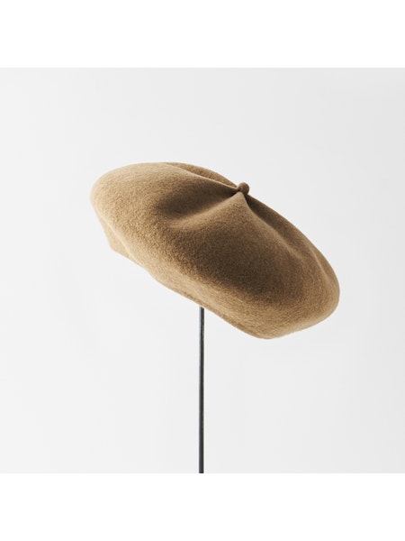 Mature Ha MKF-2001MO beret top gather big - Mocha