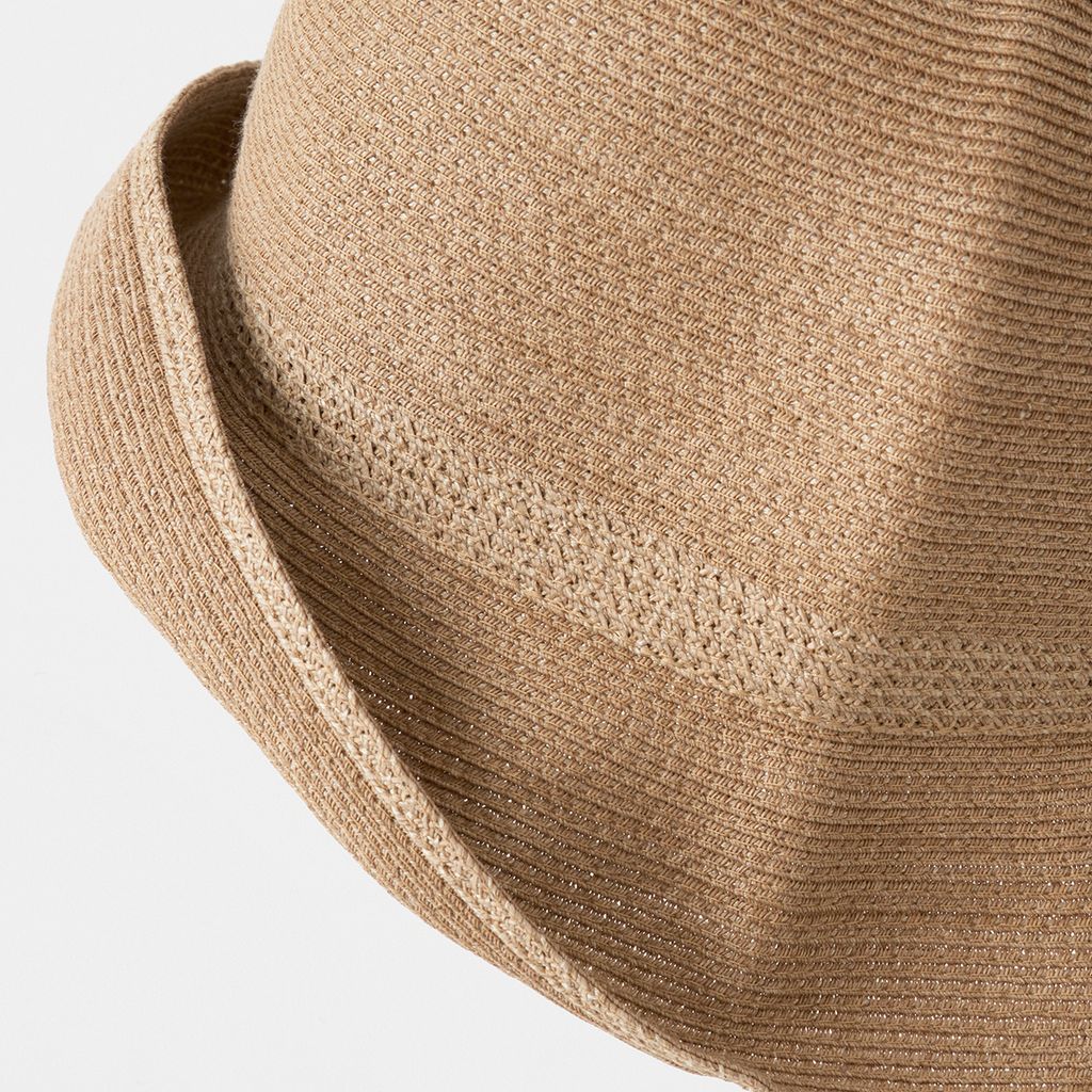 Water Repellent paper braid hat switch short brim - Natural