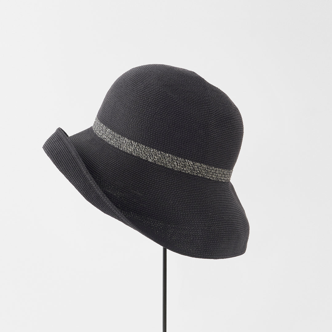 Water Repellent paper braid hat switch wide brim - Charcoal