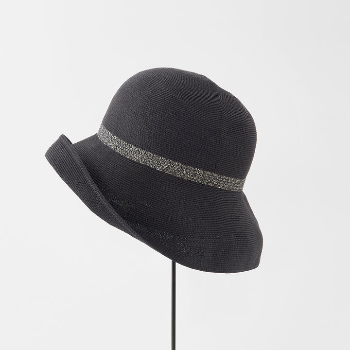 Water Repellent paper braid hat switch wide brim - Charcoal
