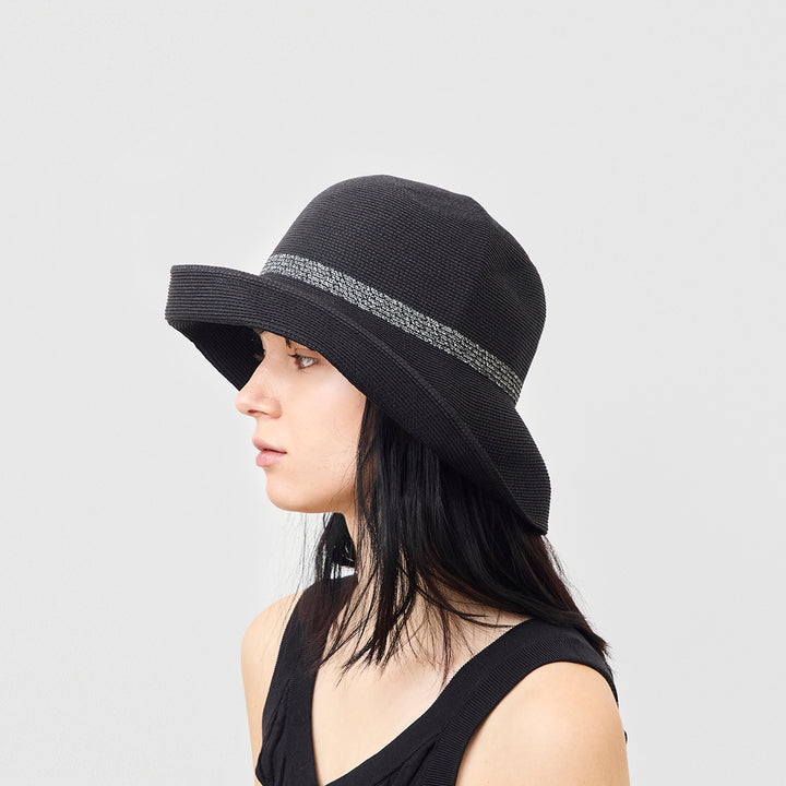 Water Repellent paper braid hat switch wide brim - Charcoal