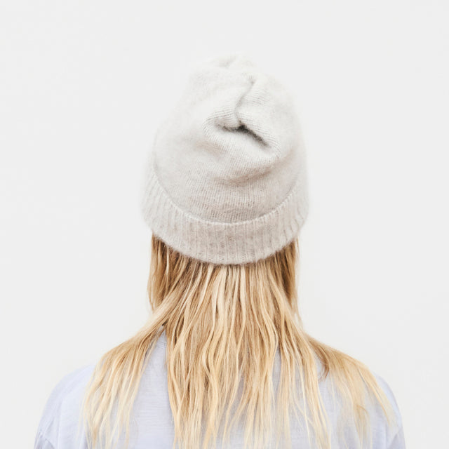 Mature Ha MRW-BL02 pleats knit cap - blue fox