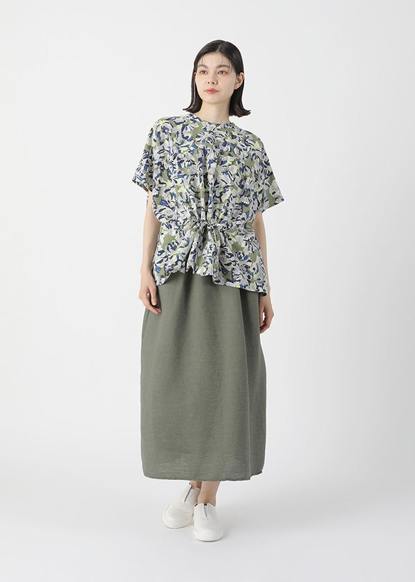 Plantation Blouse with Abstract Flower Print