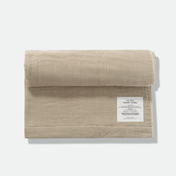 BEIGE- 2.5 PLY GAUZE bath towel M