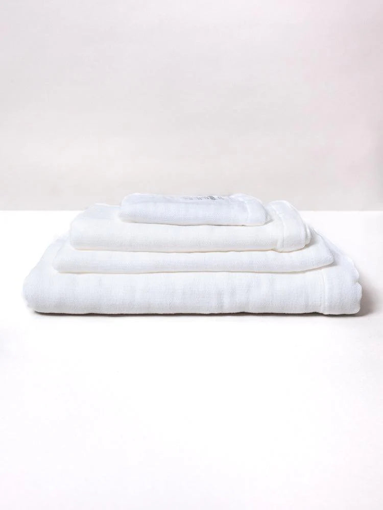 WHITE - 2.5 PLY GAUZE bath towel L