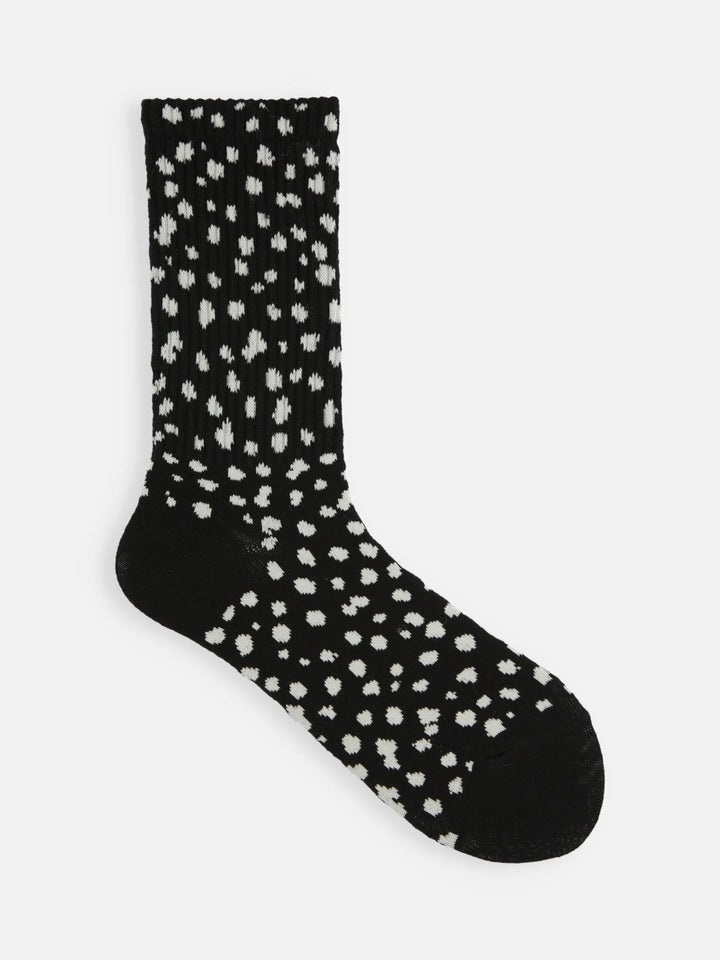 Tabio 011141290 American Dalmatian pattern socks Black / White