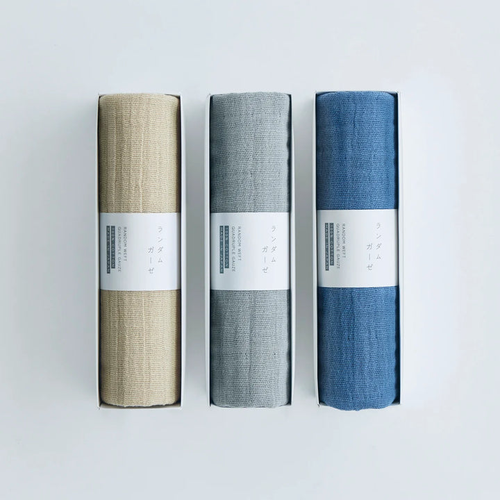 Quadruple Gauze  Face Towel - blue