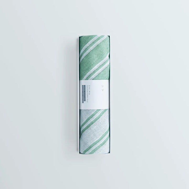 Shima Gauze Double stripe WashCloth  - forest set of 2