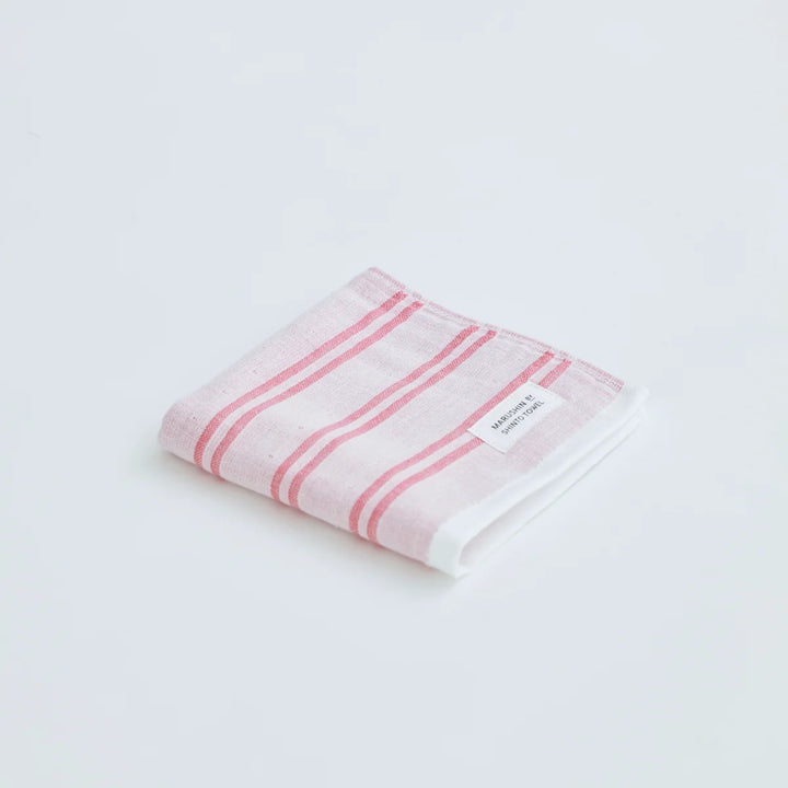 Shima Gauze Double stripe WashCloth  - red set of 2