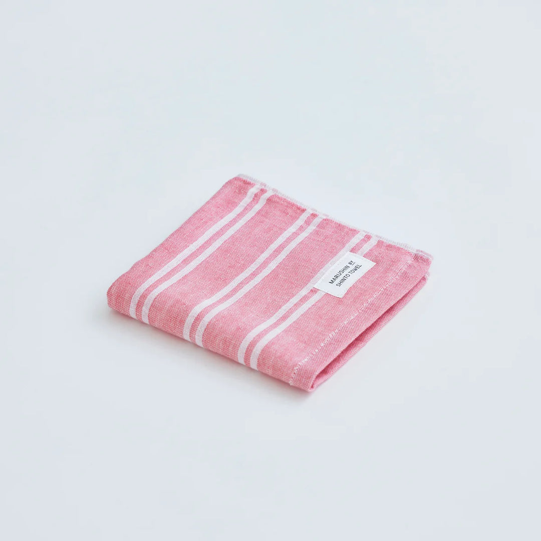 Shima Gauze Double stripe WashCloth  - red set of 2