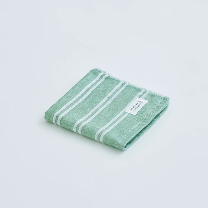 Shima Gauze Double stripe WashCloth  - forest set of 2